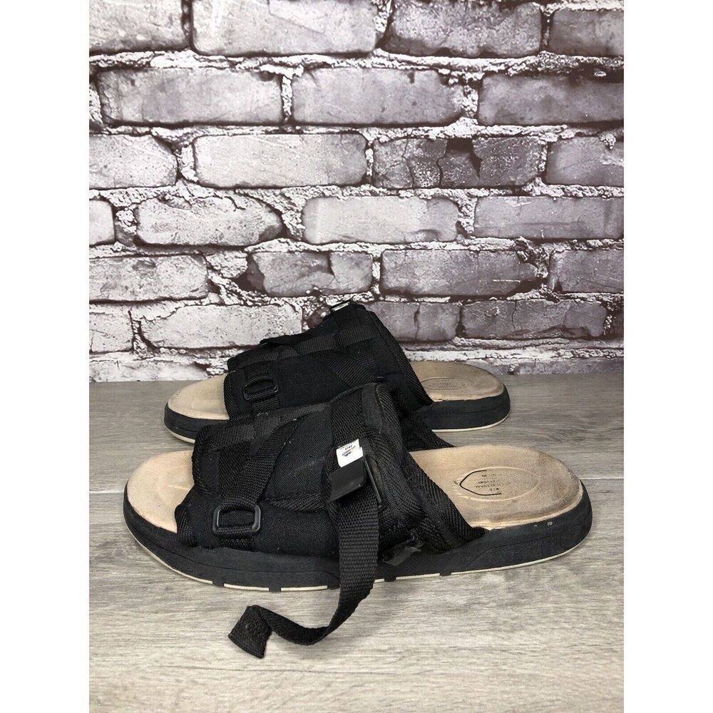 Vintage VISVIM CHRISTO Black Textile Fabric Strap Sandals Men Sz XL 12M US/46EU